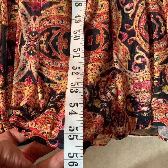 Reba, paisley maxi dress with beaded neckline, Sz L. - Picture 8 of 9